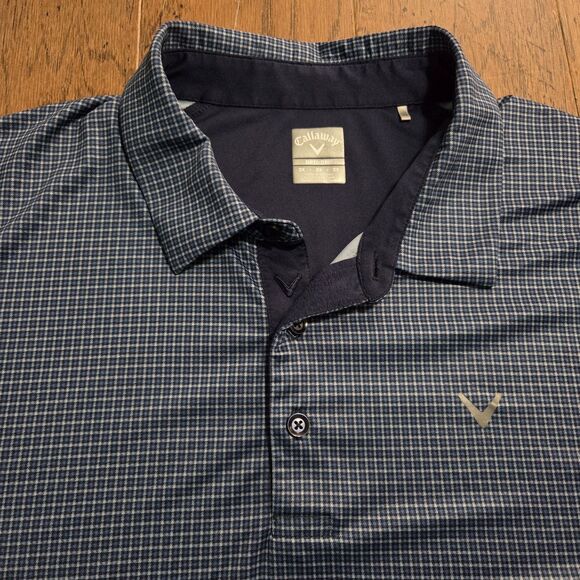 Callaway Polo Shirt Mens 3X Blue Opti-Dri Performance Golf Stretch Swing Tech - Picture 2 of 9